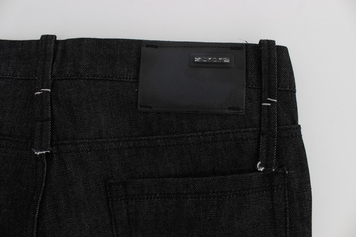 Jet-Black Slim Skinny Fit Cotton Jeans