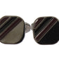 Elegant Silver & Dark Red Cufflinks