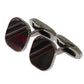 Elegant Silver & Dark Red Cufflinks