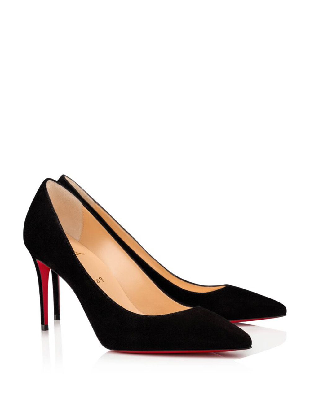 Elegant Black Suede Pumps with Signature Red Sole