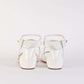 Chic White Patent Leather Flat Sandals