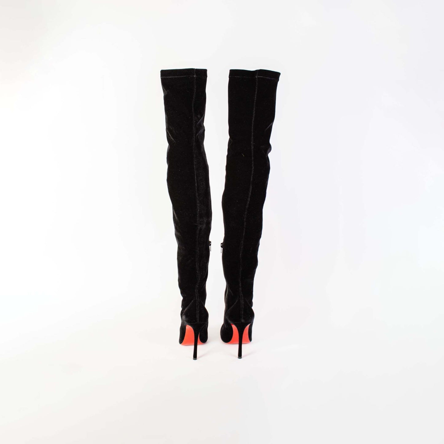 Elegant Velvet High-Leg Heeled Boots