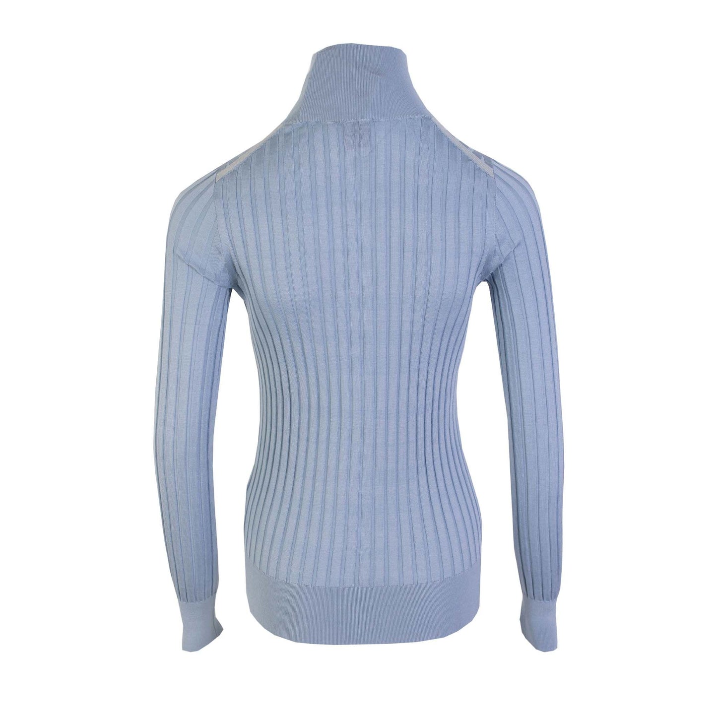 Elegant Silk Turtleneck Sweater in Light Blue