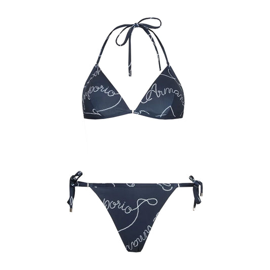 Chic Blue Triangle Terry Bikini Set