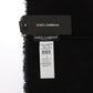 Elegant Black Shearling Shoulder Wrap