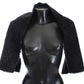 Elegant Black Shearling Shoulder Wrap