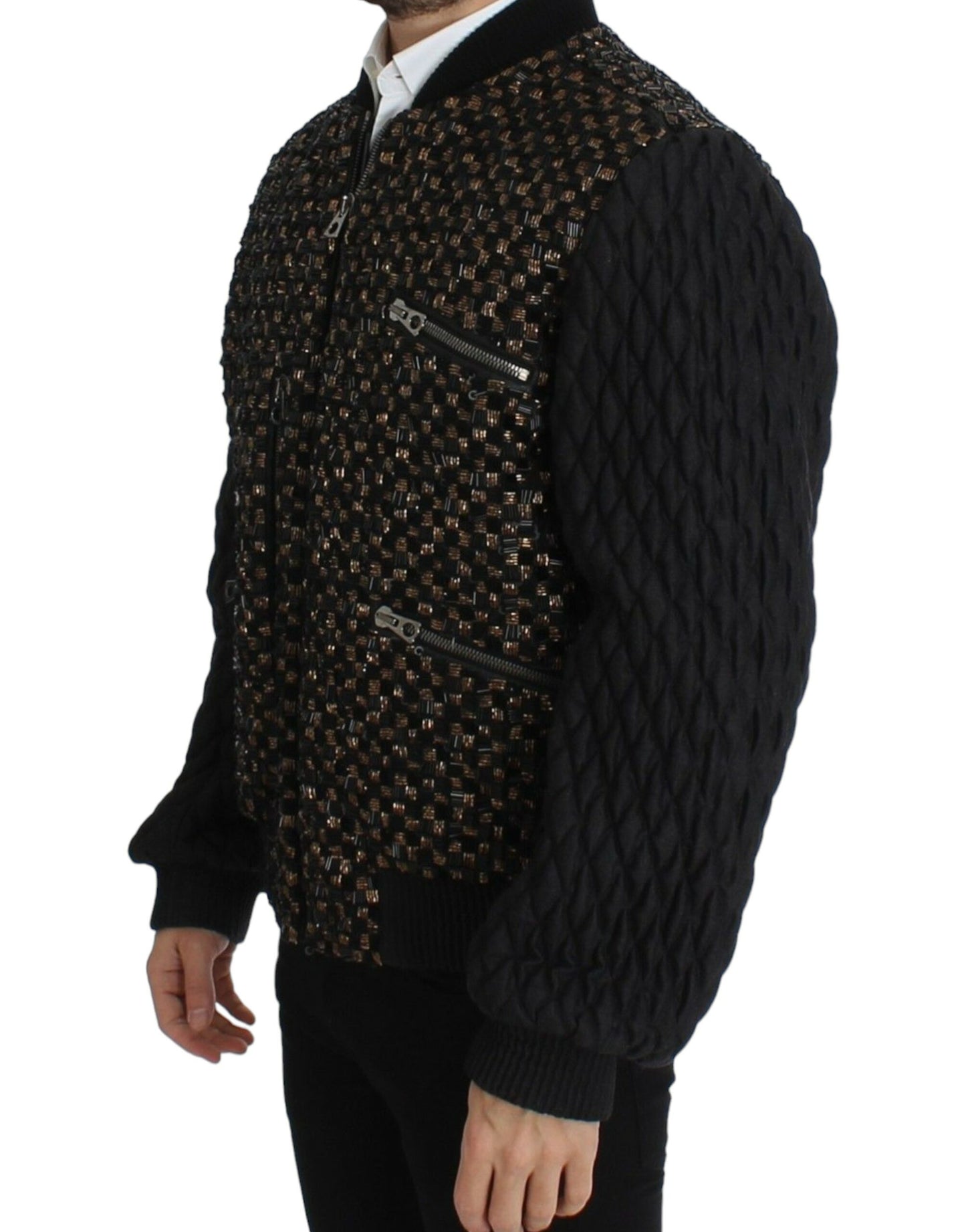 Black Sequined Goatskin Jacket