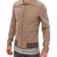 Elegant Beige Lambskin Leather Jacket