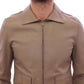 Elegant Beige Lambskin Leather Jacket