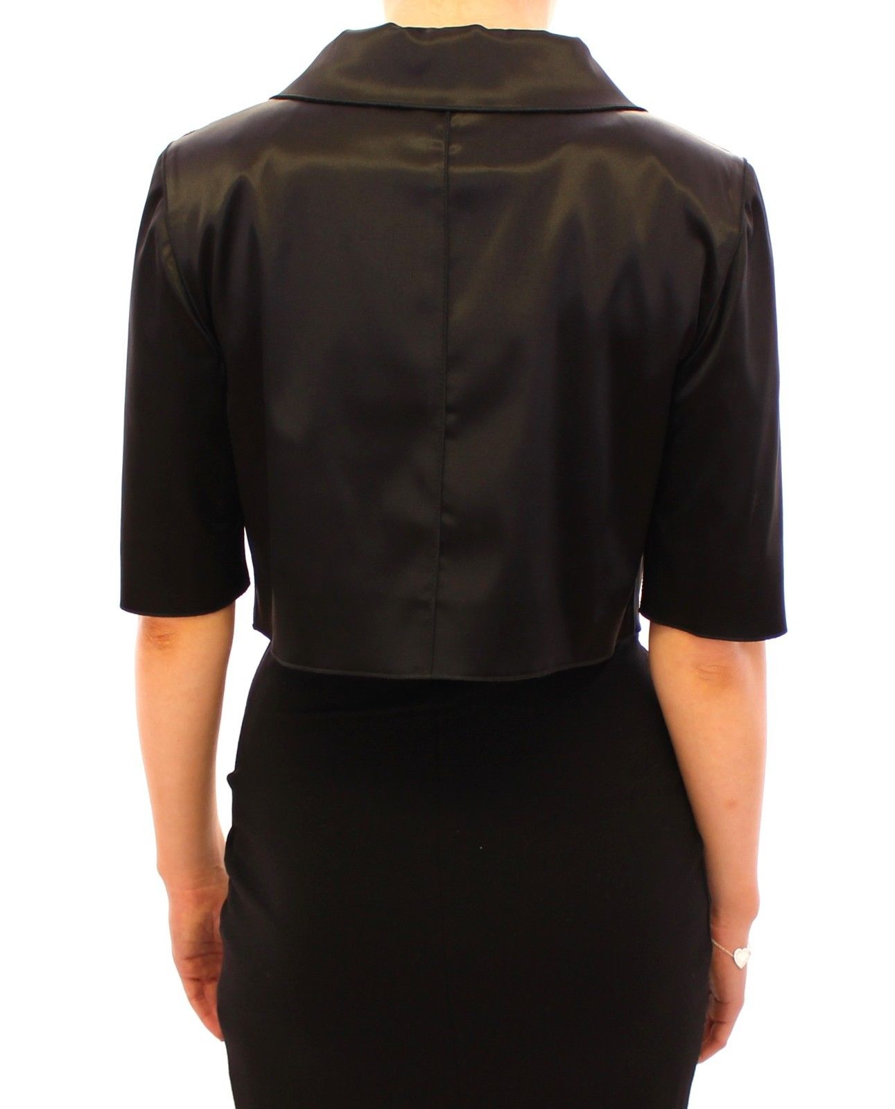 Elegant Black Stretch Bolero Shrug Jacket