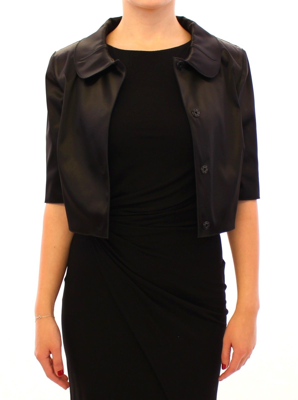 Elegant Black Stretch Bolero Shrug Jacket