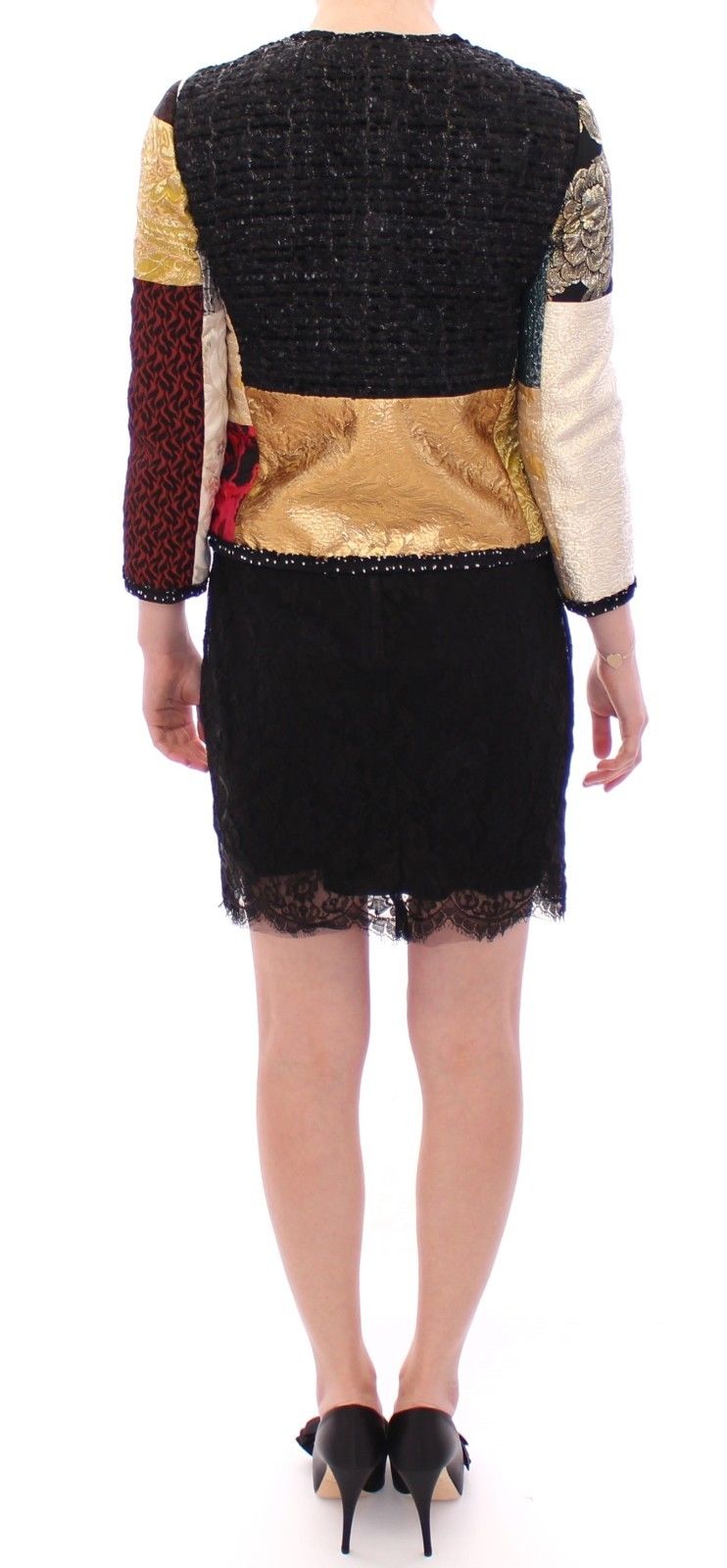 Elegant Multicolor Crystal Jacket Coat