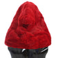 Exquisite Red Weasel Fur Hooded Scarf Wrap