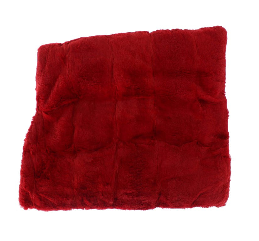 Exquisite Red Weasel Fur Hooded Scarf Wrap