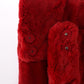 Exquisite Red Weasel Fur Hooded Scarf Wrap