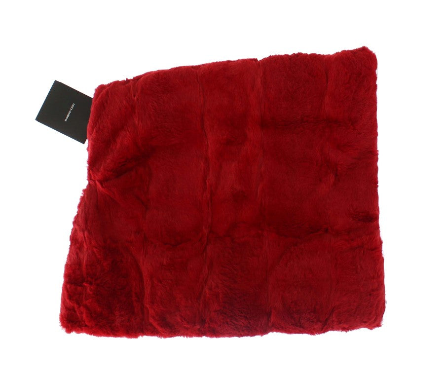 Exquisite Red Weasel Fur Hooded Scarf Wrap