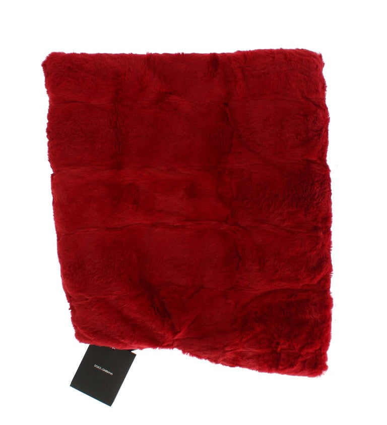 Exquisite Red Weasel Fur Hooded Scarf Wrap