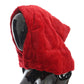 Exquisite Red Weasel Fur Hooded Scarf Wrap