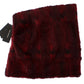 Luxurious Bordeaux Fur Hooded Scarf Wrap