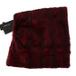 Luxurious Bordeaux Fur Hooded Scarf Wrap