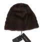 Brown Weasel Fur Womens Cashmere Hat Beanie