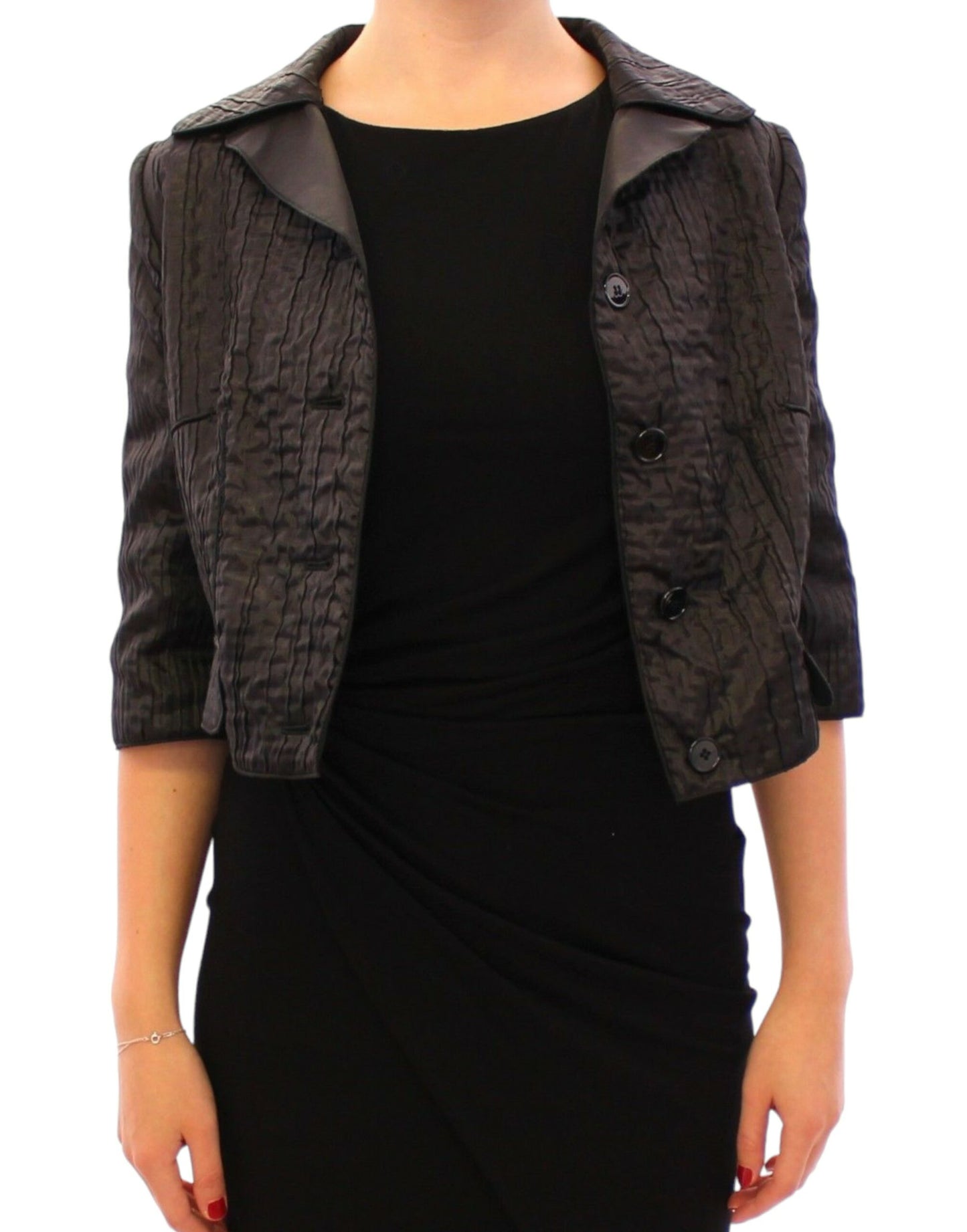 Black Short Bolero Shrug Jacket Coat