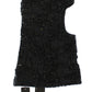 Black Knitted Crystal Hooded Scarf Wrap