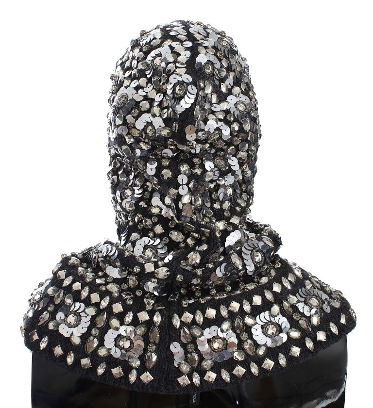 Exquisite Sequined Crystal Hooded Scarf Wrap