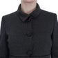 Chic Gray Wool Blend Coat Jacket