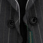 Elegant Gray Striped Dress & Blazer Suit Set