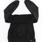 Elegant Black Evening Wrap Top Blouse