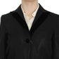 Black One Button Three Piece Suit
