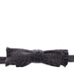 Gray Black Wool Bow Tie