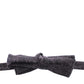 Gray Black Wool Bow Tie