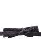 Gray Black Wool Bow Tie
