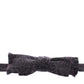 Gray Black Wool Bow Tie