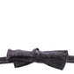 Gray Black Wool Silk Bow Tie