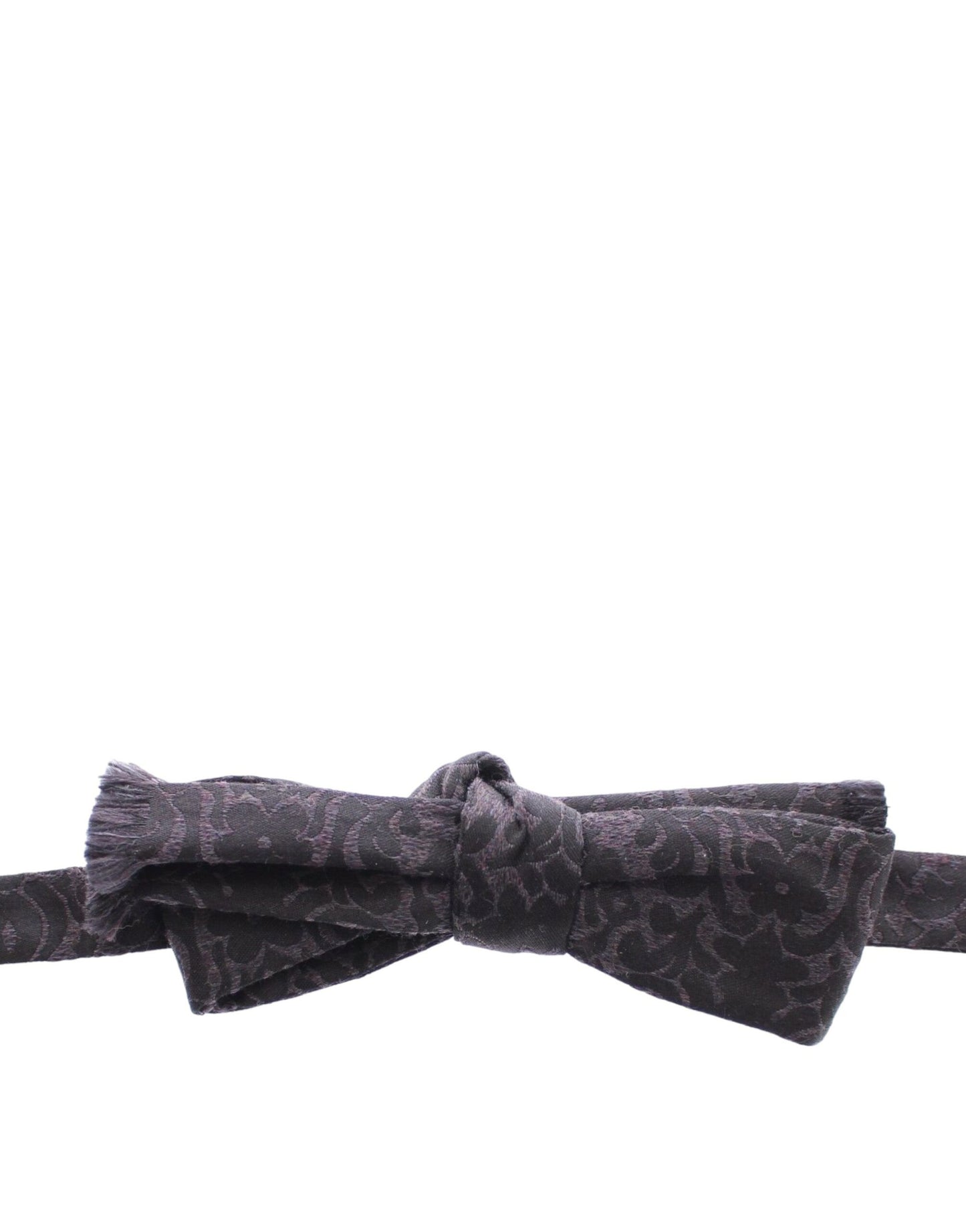 Gray Black Wool Silk Bow Tie