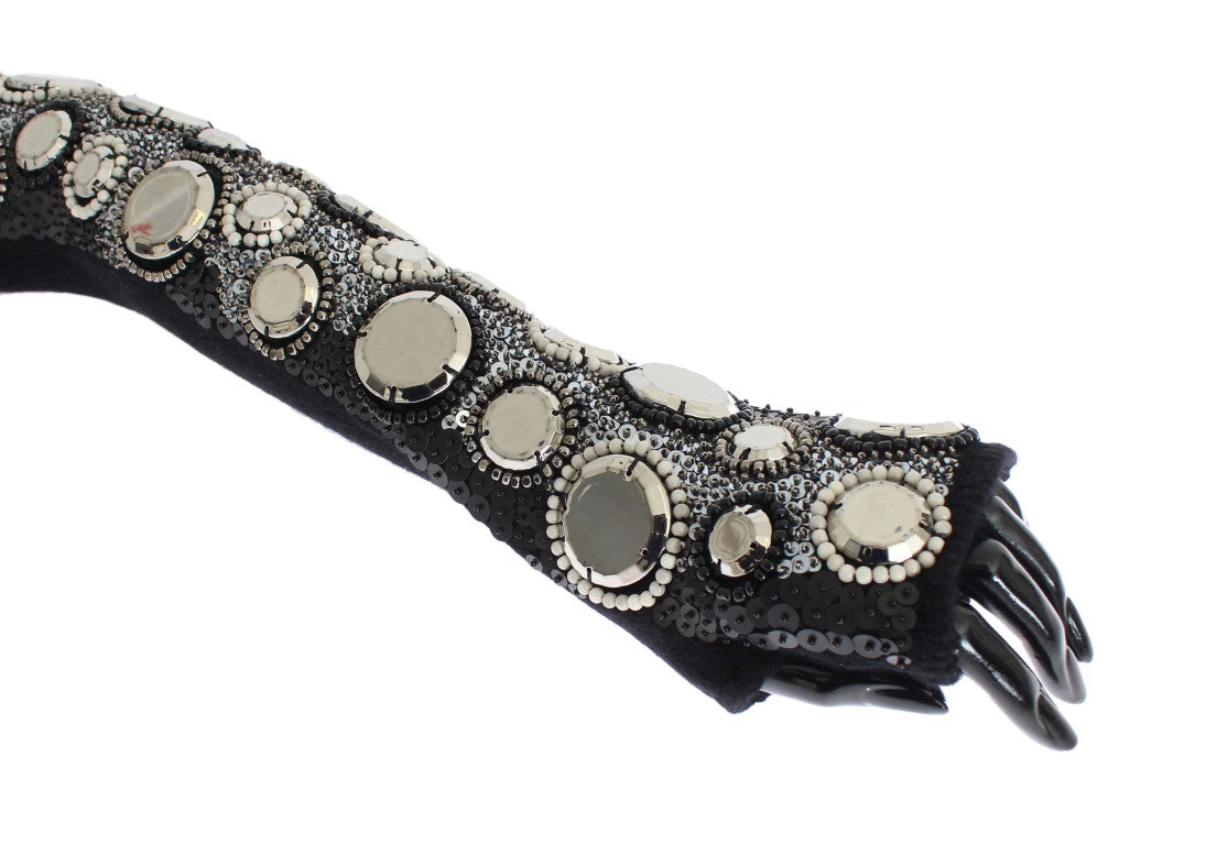 Sequin-Embellished Cashmere Fingerless Gloves