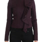 Purple Ruched Jacket Coat Blazer Short