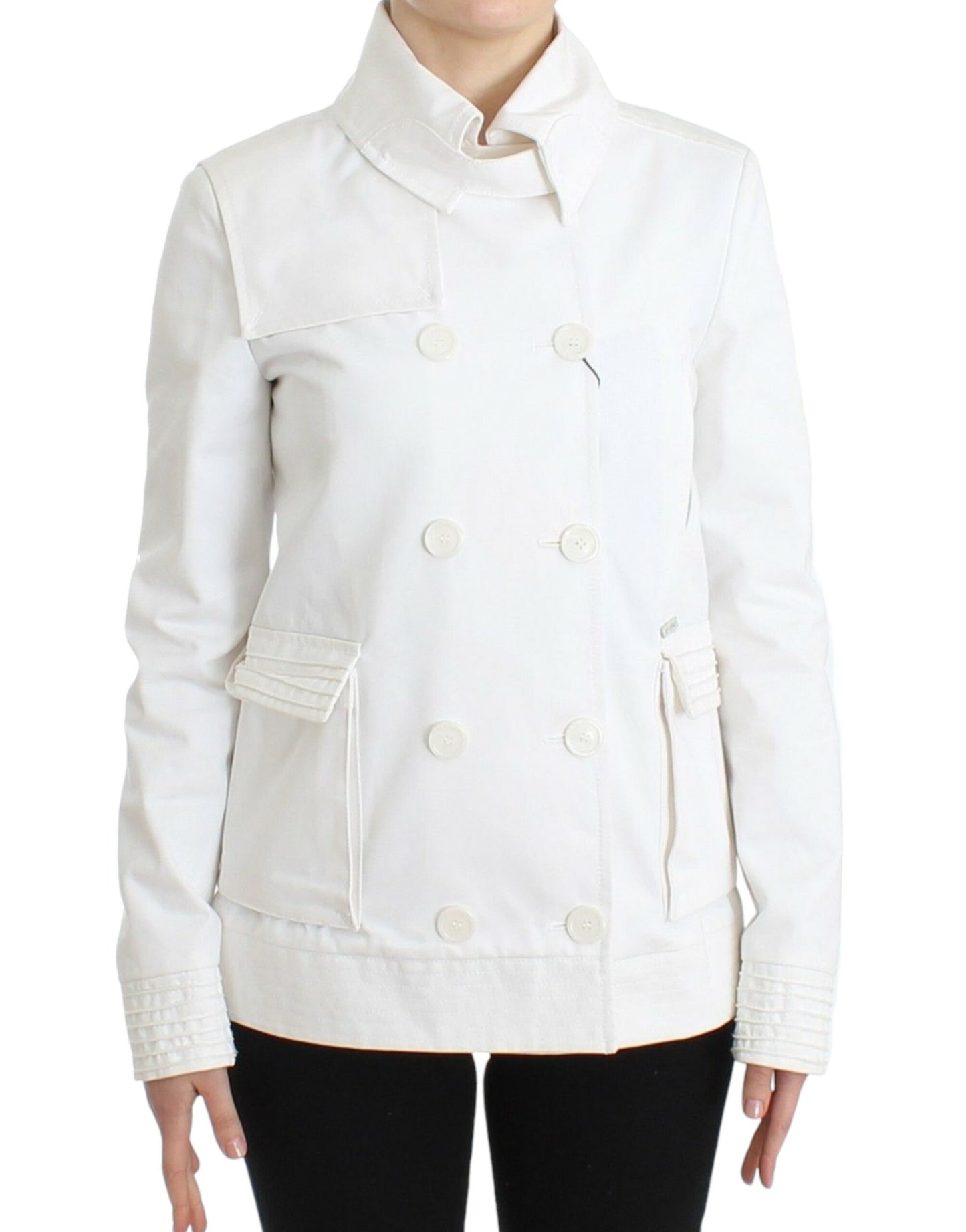 White Double Breasted Jacket Coat Blazer