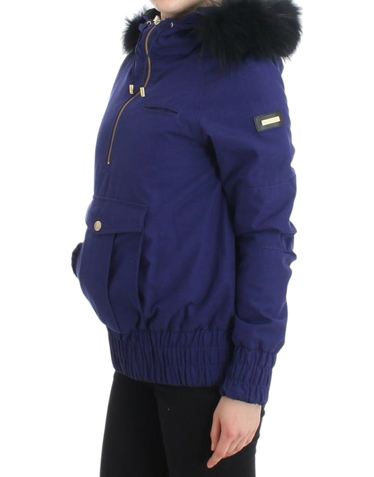 Blue Padded Jacket Hooded Short K-Way