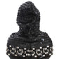 Elegant Black Sequined Crystal Hooded Scarf Wrap