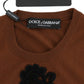 Brown Wool Black Lace Vest Sweater Top