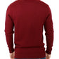 Elegant V-Neck Bordeaux Wool Sweater