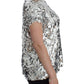 Silver Sequined Crewneck Blouse T-shirt Top
