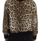 Leopard Print Crewneck Short Sweater