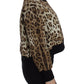 Leopard Print Crewneck Short Sweater