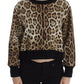 Leopard Print Crewneck Short Sweater