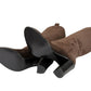 Brown Leather Suede Tall Knee Boots